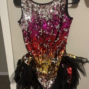 Medium Adult Glittering Multicolor Dance Costume
